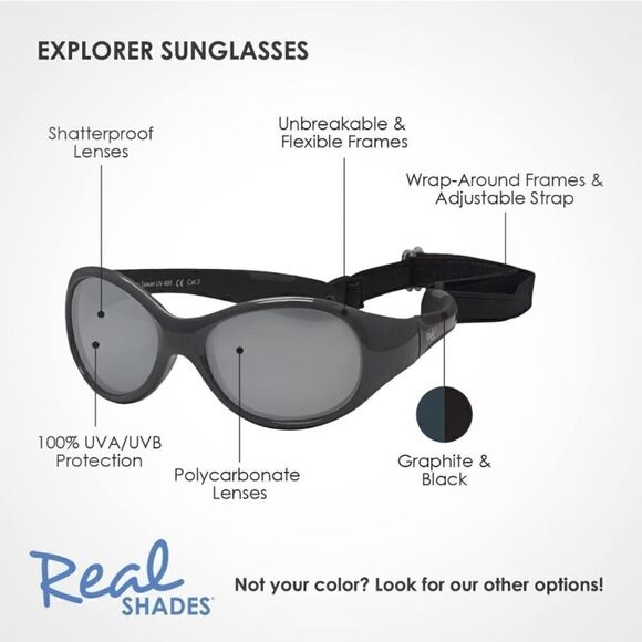 Real Shades Explorer Sunglasses for Babies 0+ (Graphite/Black) - Picture 2 of 4